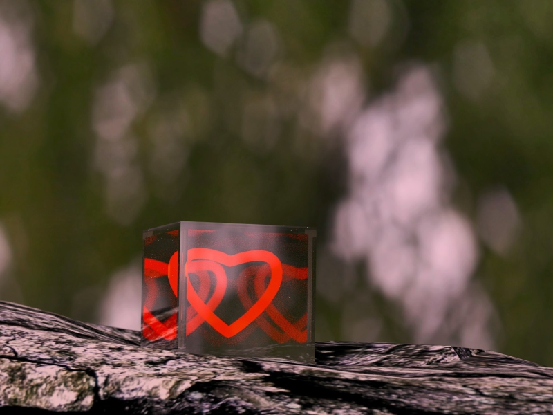Sfondi Heart In Cube 800x600