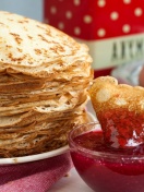 Russian pancakes with jam wallpaper 132x176