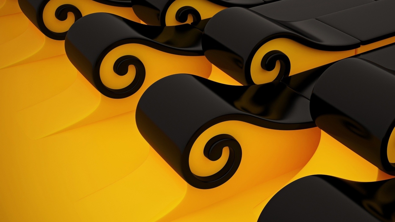 Black N Yellow 3D wallpaper 1280x720