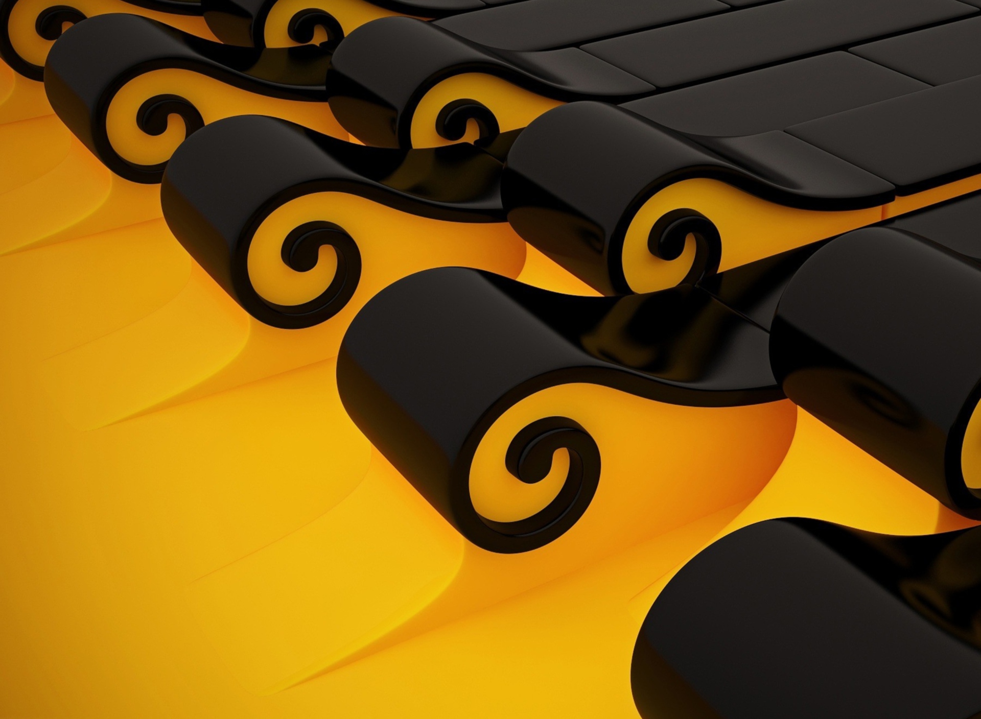 Black N Yellow 3D wallpaper 1920x1408