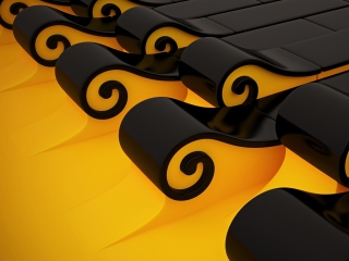 Das Black N Yellow 3D Wallpaper 320x240