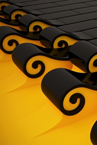 Das Black N Yellow 3D Wallpaper 320x480