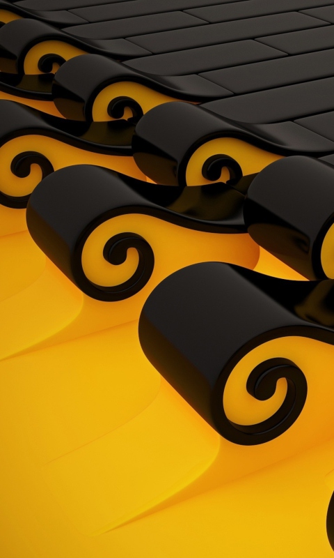 Fondo de pantalla Black N Yellow 3D 480x800