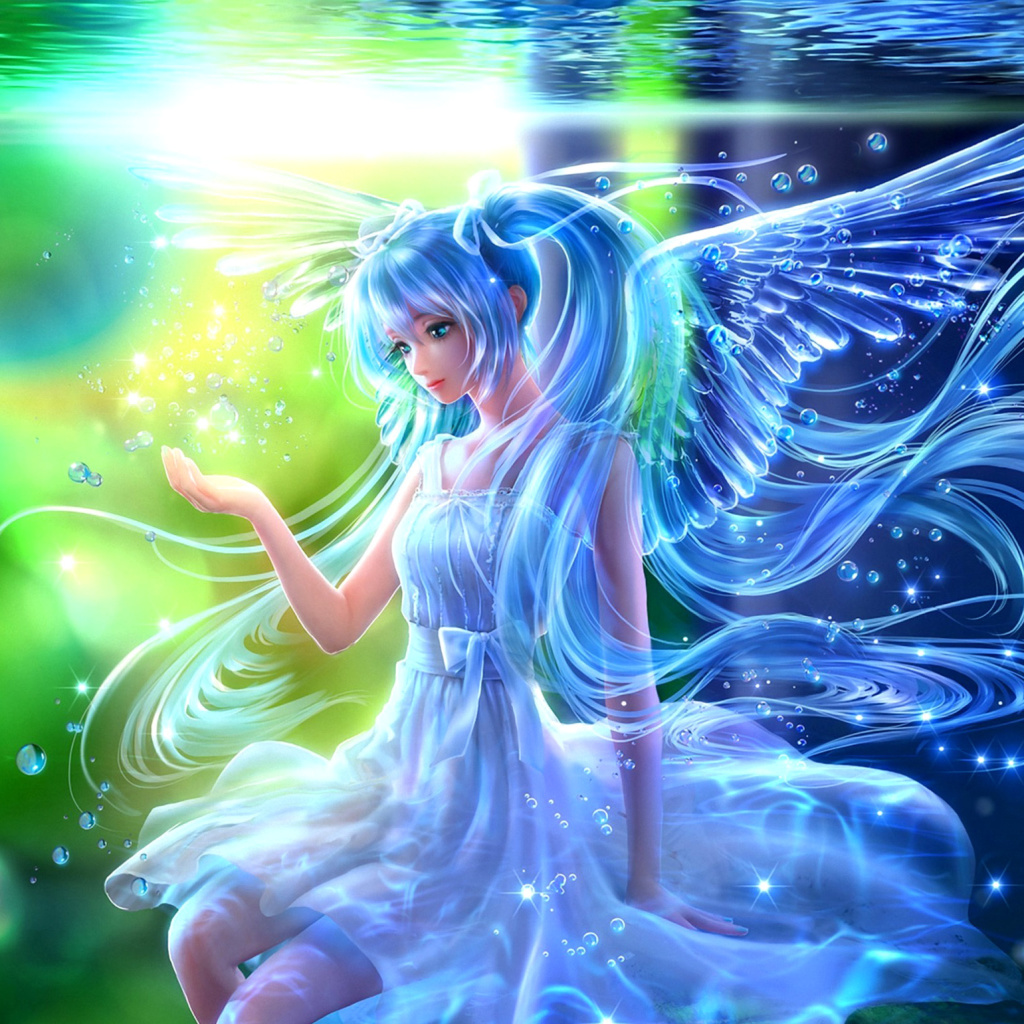 Screenshot №1 pro téma Vocaloid and Water Drops 1024x1024