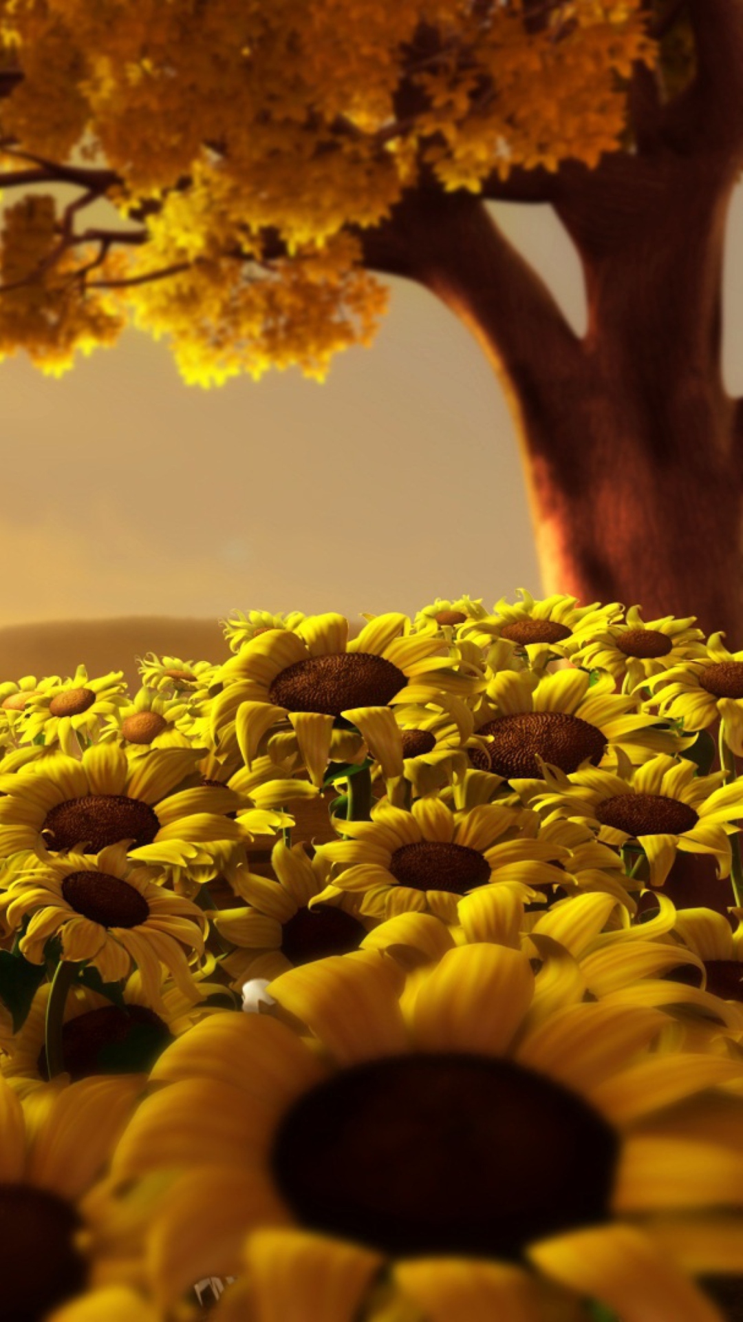 Fondo de pantalla Sunflower World 1080x1920