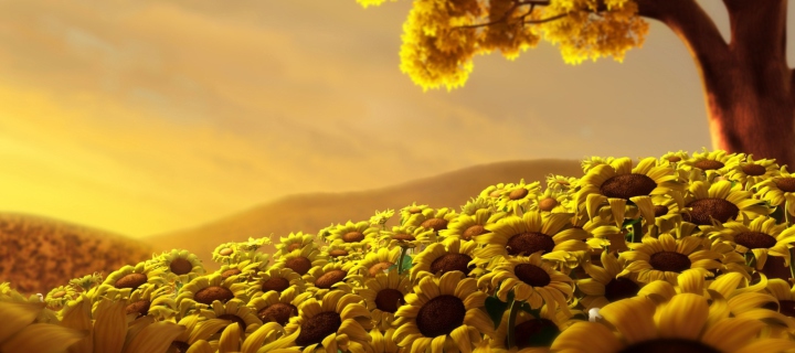 Das Sunflower World Wallpaper 720x320