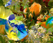 Fondo de pantalla Stylized Summer Drawn Flowers 176x144