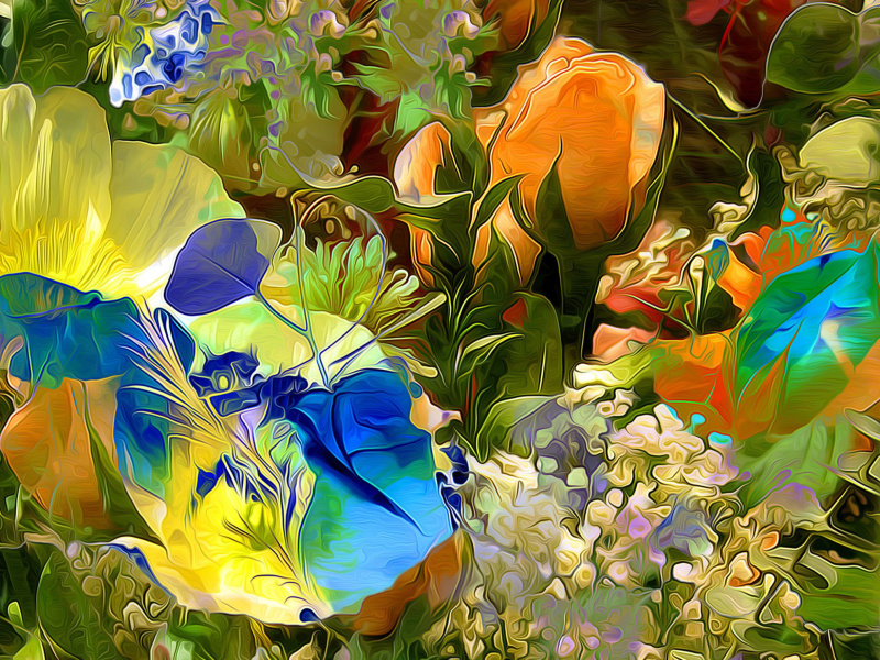 Stylized Summer Drawn Flowers screenshot #1 800x600