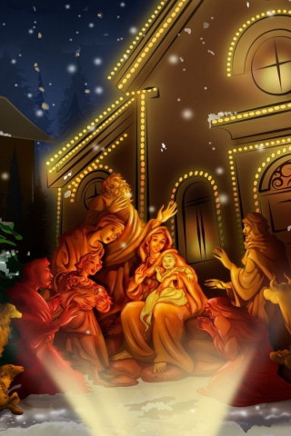 Jesus Born wallpaper 320x480