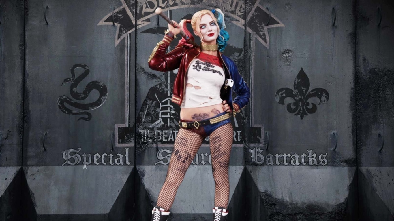Обои Suicide Squad, Harley Quinn, Margot Robbie Poster 1366x768