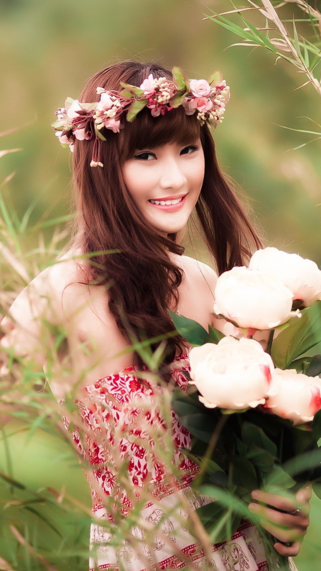 Screenshot №1 pro téma Cute Asian Flower Girl 1080x1920