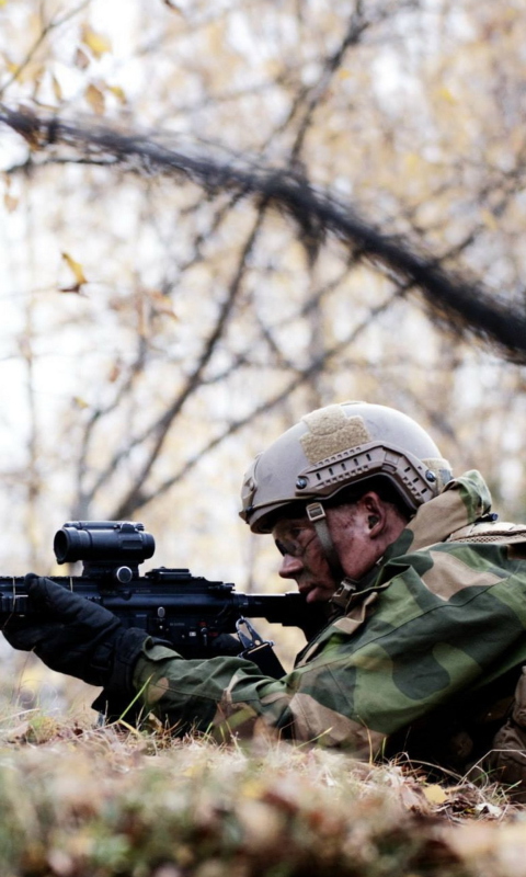 Fondo de pantalla Norwegian Army Soldier 480x800