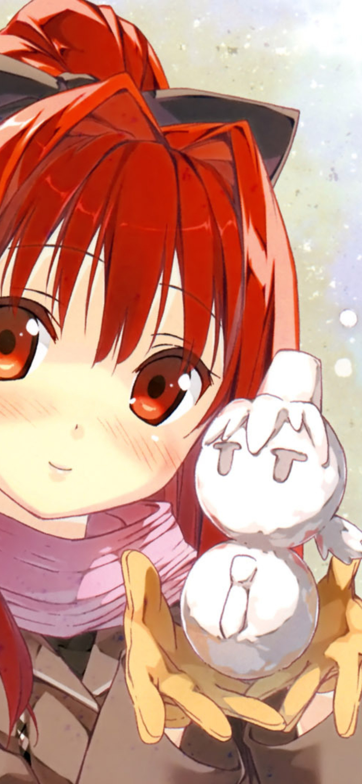 Sfondi Cute Anime Girl With Snowman 1170x2532