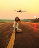 Waiting For Plane wallpaper 128x160