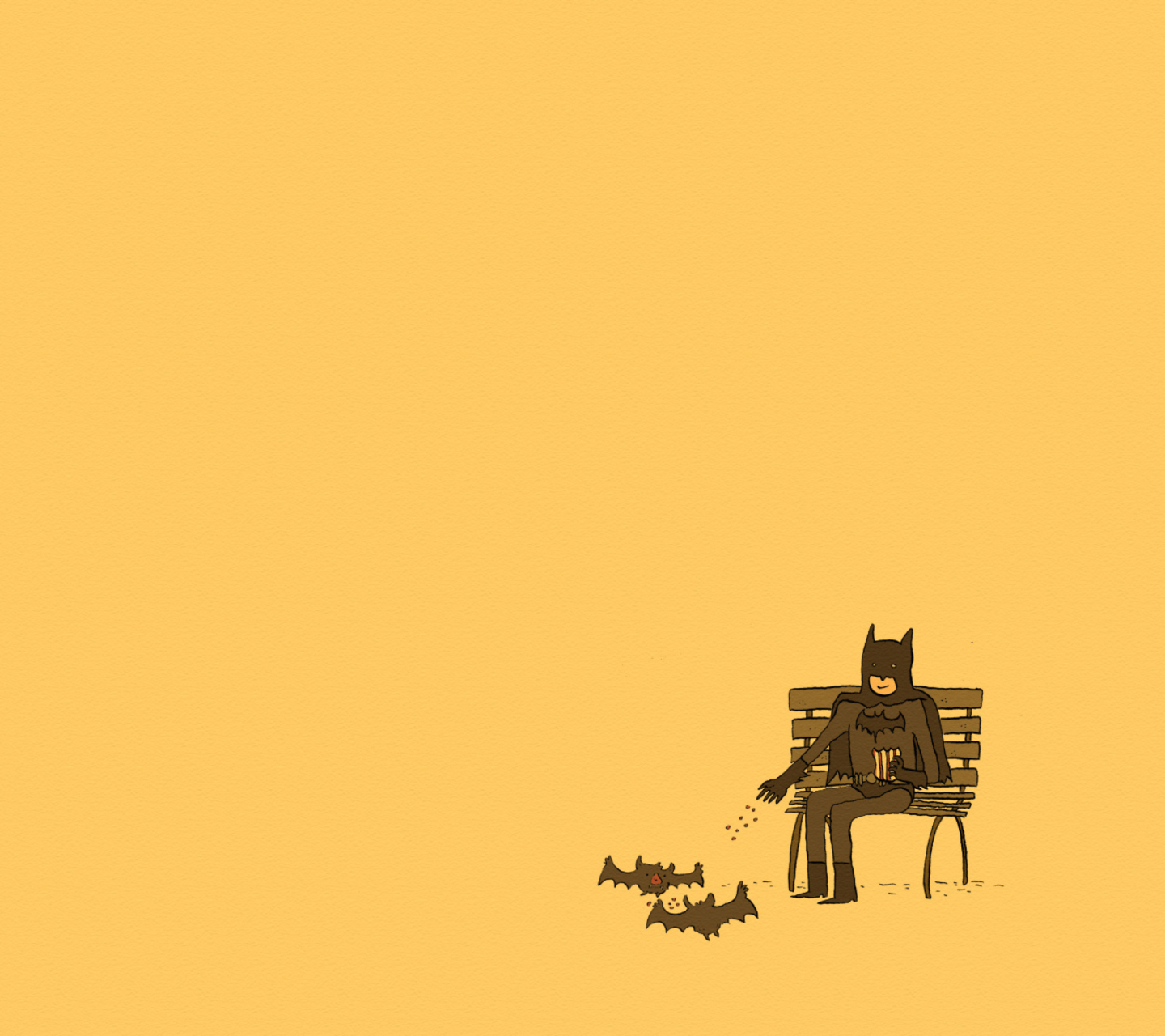 Batman Feeding Bats wallpaper 1440x1280