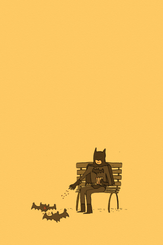 Das Batman Feeding Bats Wallpaper 320x480