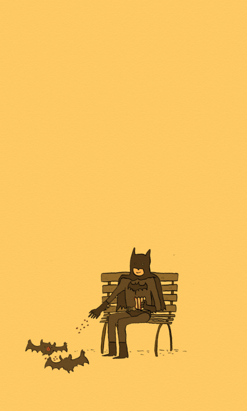 Das Batman Feeding Bats Wallpaper 480x800