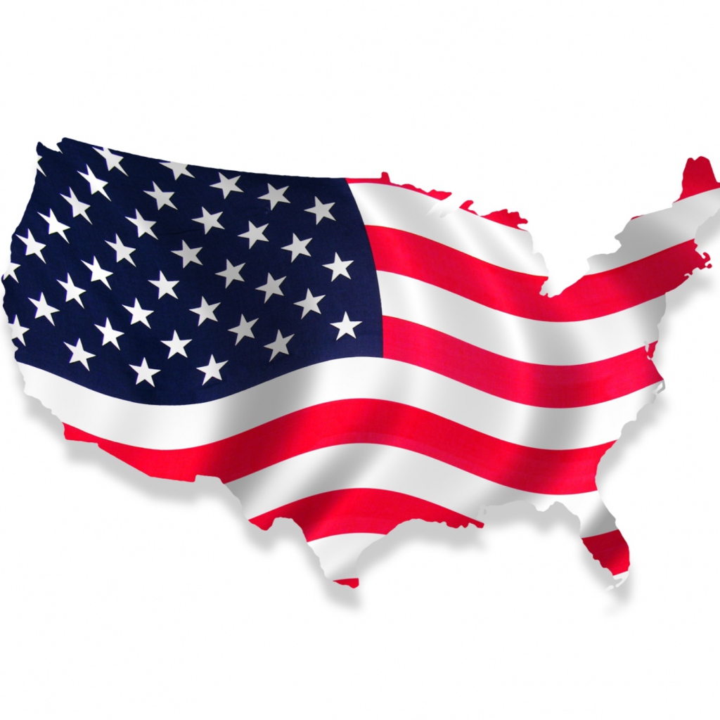 Sfondi Usa Flag Map 1024x1024