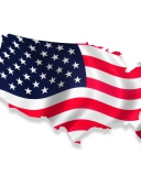 Das Usa Flag Map Wallpaper 128x160