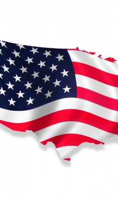 Das Usa Flag Map Wallpaper 240x400