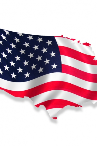 Das Usa Flag Map Wallpaper 320x480
