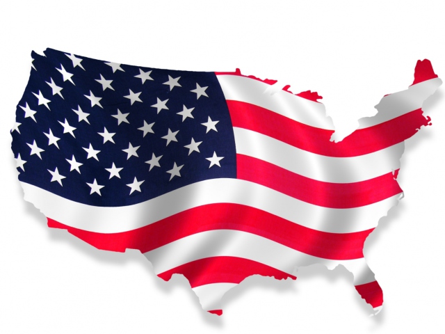 Обои Usa Flag Map 640x480