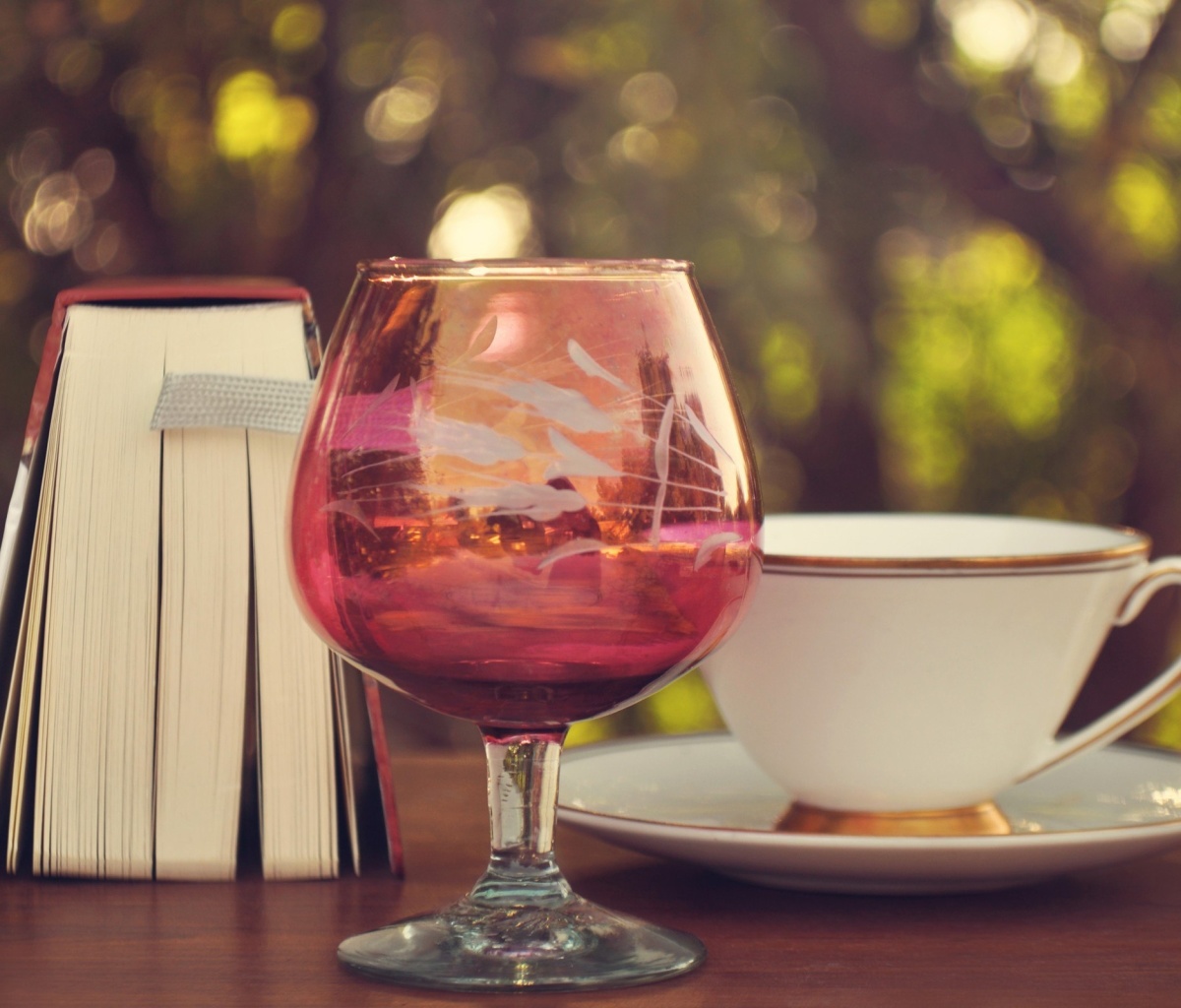 Fondo de pantalla Perfect day with wine and book 1200x1024