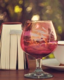 Fondo de pantalla Perfect day with wine and book 128x160