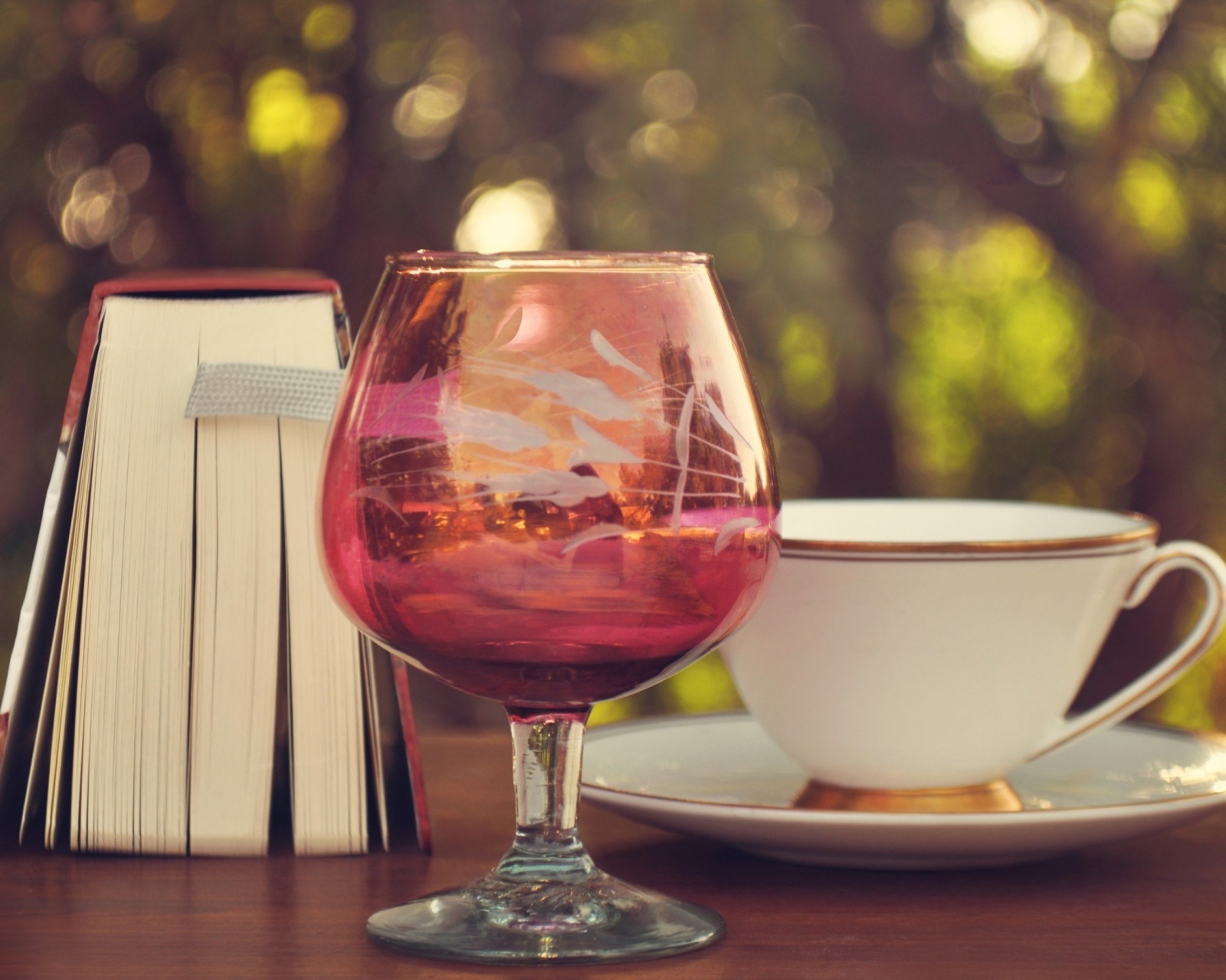 Fondo de pantalla Perfect day with wine and book 1600x1280