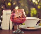 Fondo de pantalla Perfect day with wine and book 176x144