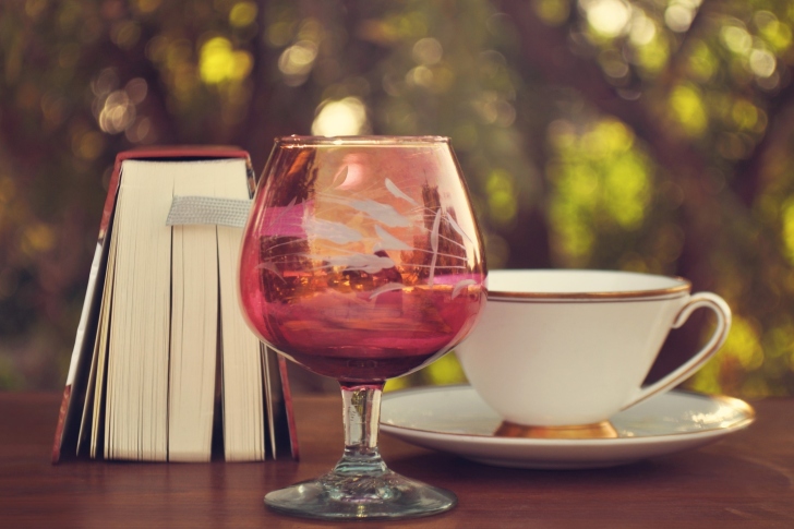 Обои Perfect day with wine and book