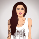 Sfondi Girl With Tattoo Illustration 128x128