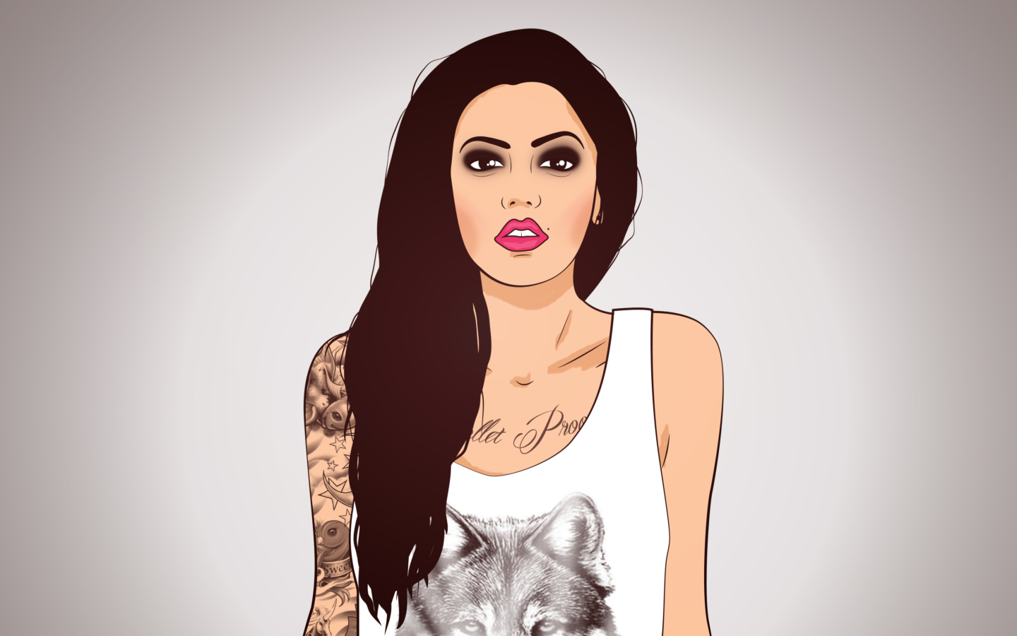 Girl With Tattoo Illustration screenshot #1 1440x900