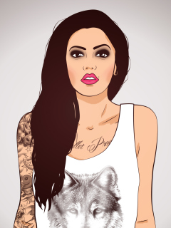 Girl With Tattoo Illustration screenshot #1 240x320