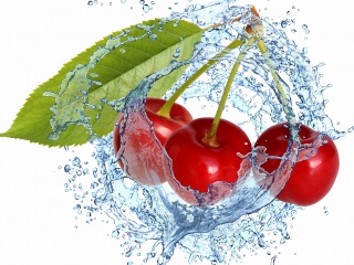 Das Cherry Splash Wallpaper 320x240