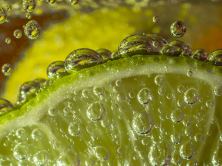 Das Green Lime Bubbles Wallpaper 320x240