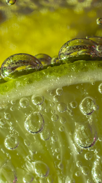 Das Green Lime Bubbles Wallpaper 360x640