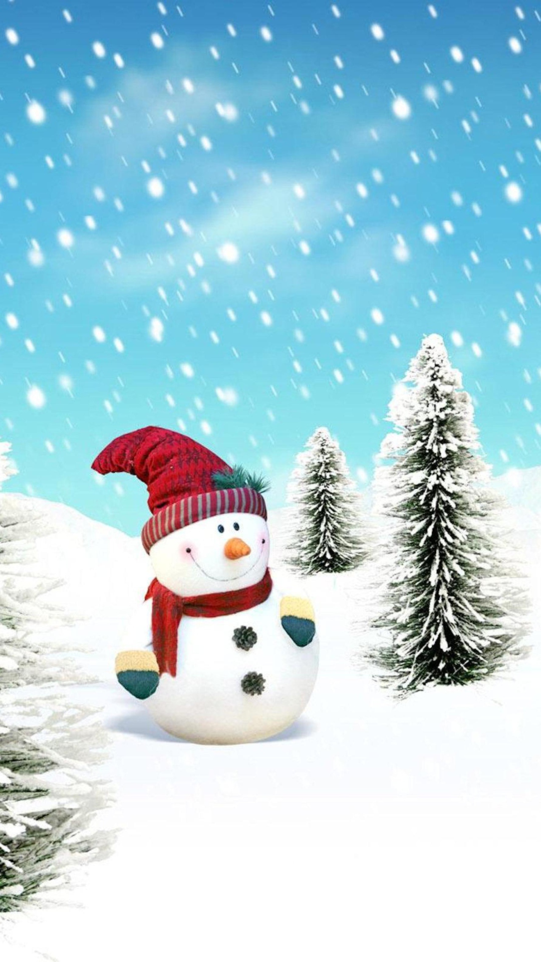 Das Christmas Snowman Wallpaper 1080x1920