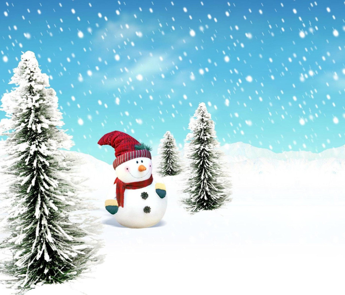 Christmas Snowman wallpaper 1200x1024