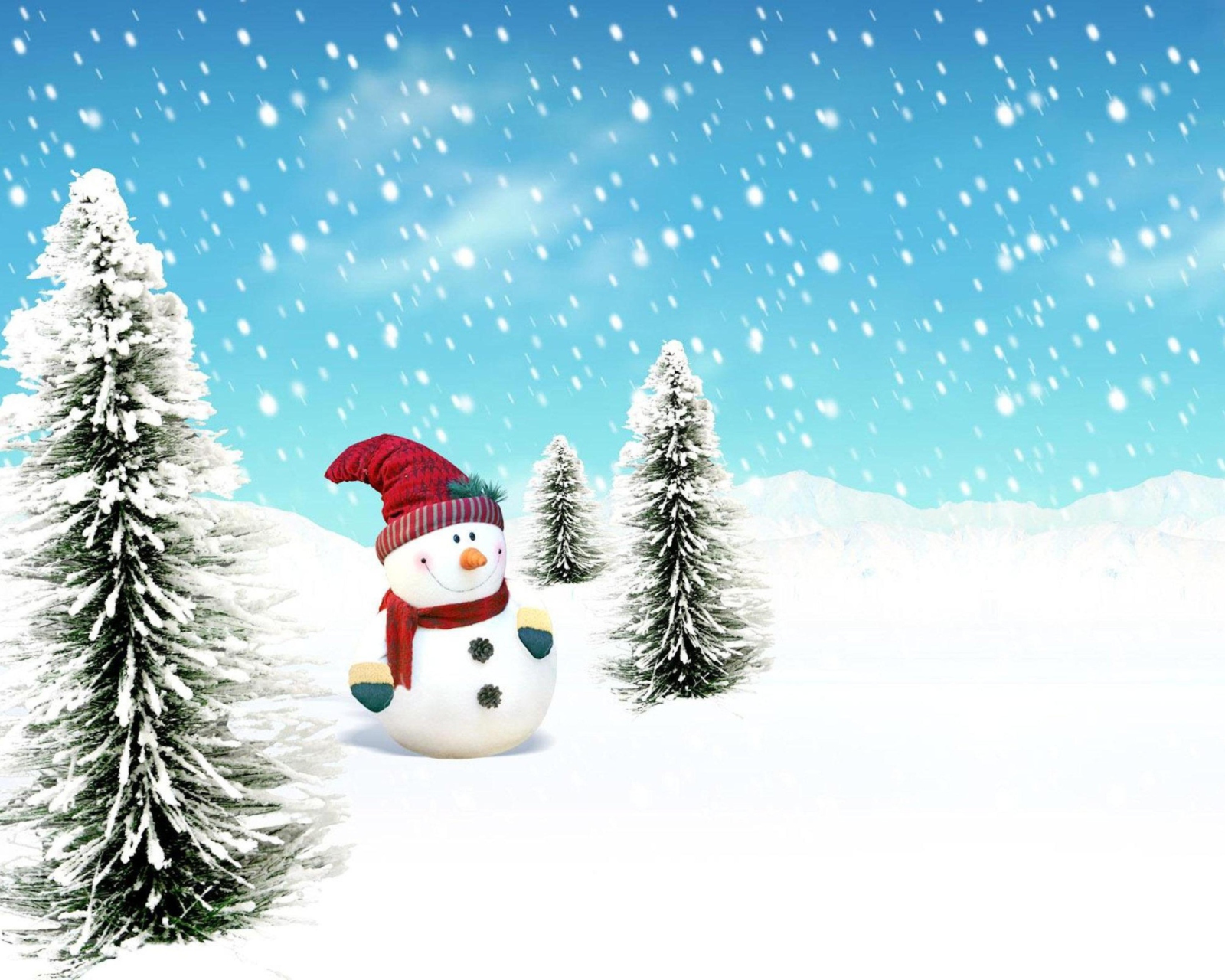 Das Christmas Snowman Wallpaper 1600x1280