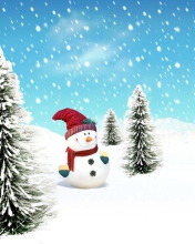 Das Christmas Snowman Wallpaper 176x220