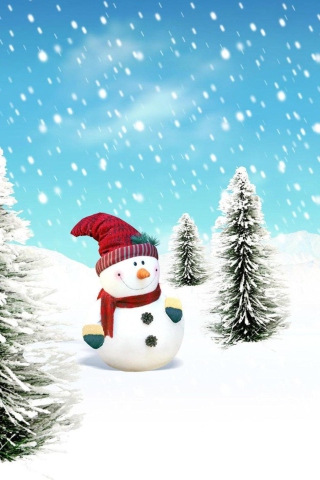 Das Christmas Snowman Wallpaper 320x480