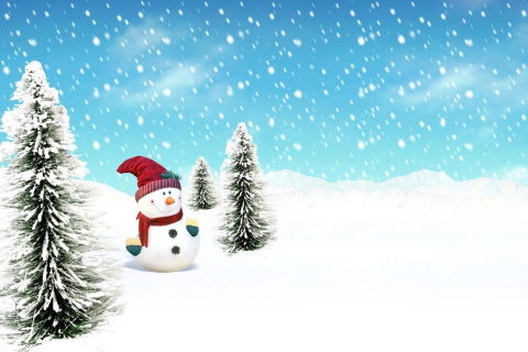 Christmas Snowman wallpaper 480x320