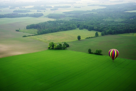Обои Balloon And Beautiful Landscape 480x320