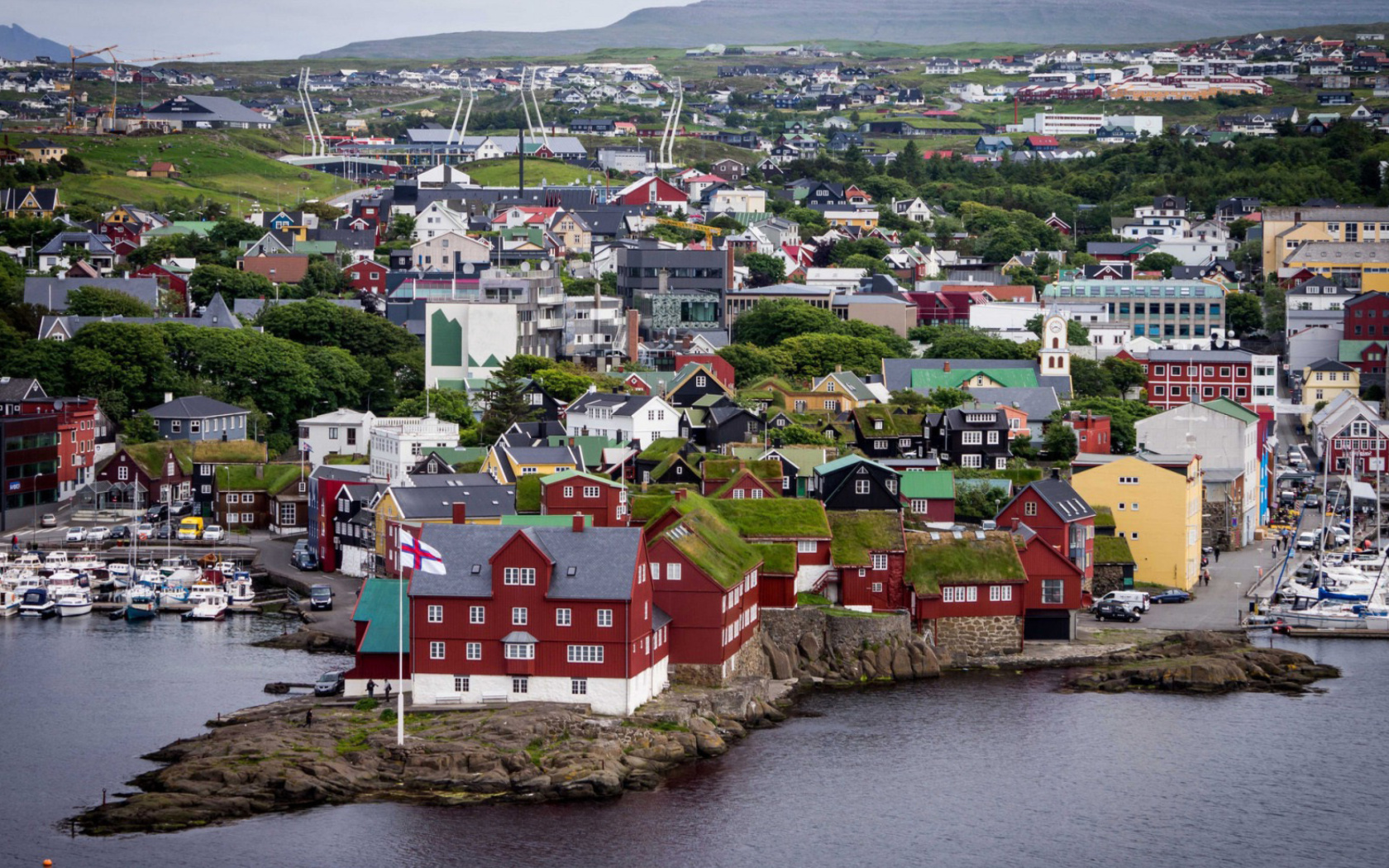 Обои Torshavn City on Faroe Island 1680x1050