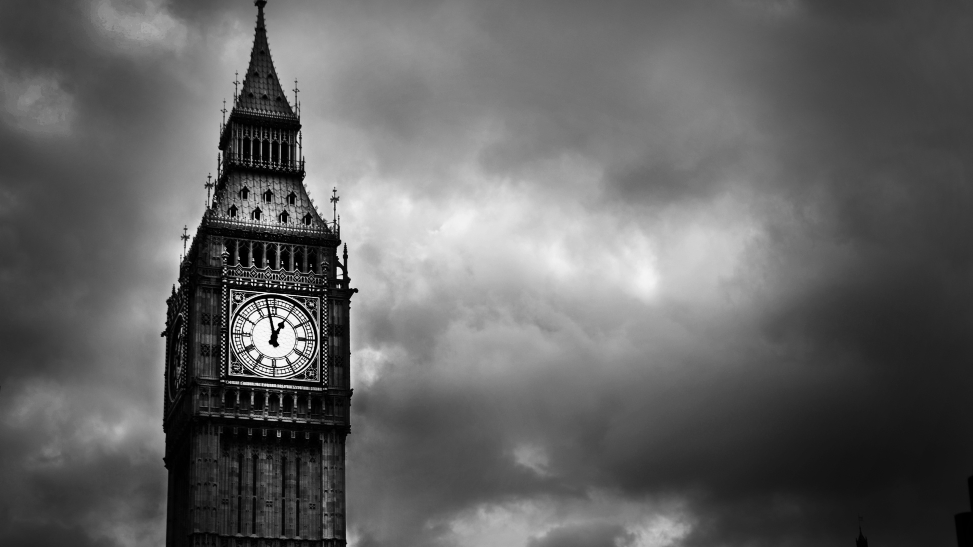 Das Big Ben Black And White Wallpaper 1920x1080