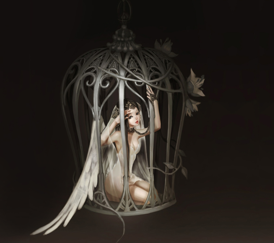Das Angel In Cage Wallpaper 1080x960