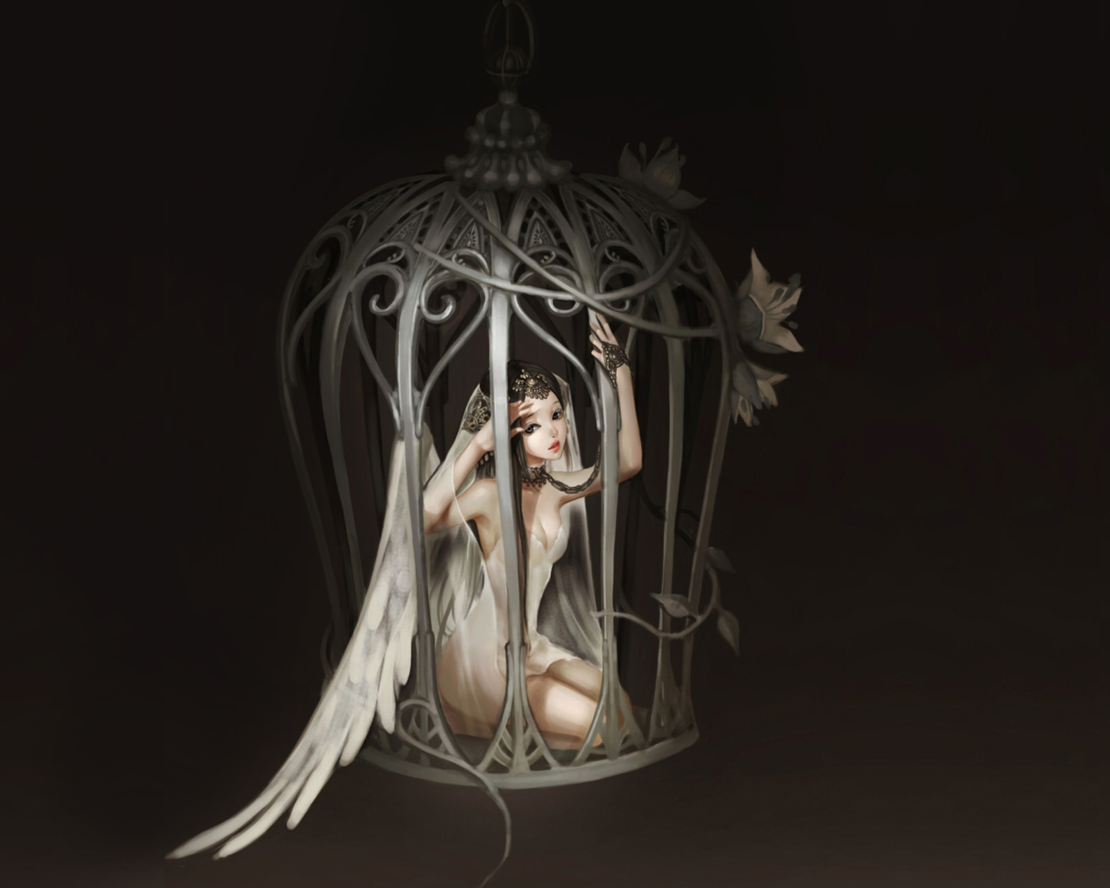 Das Angel In Cage Wallpaper 1600x1280