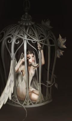 Das Angel In Cage Wallpaper 240x400