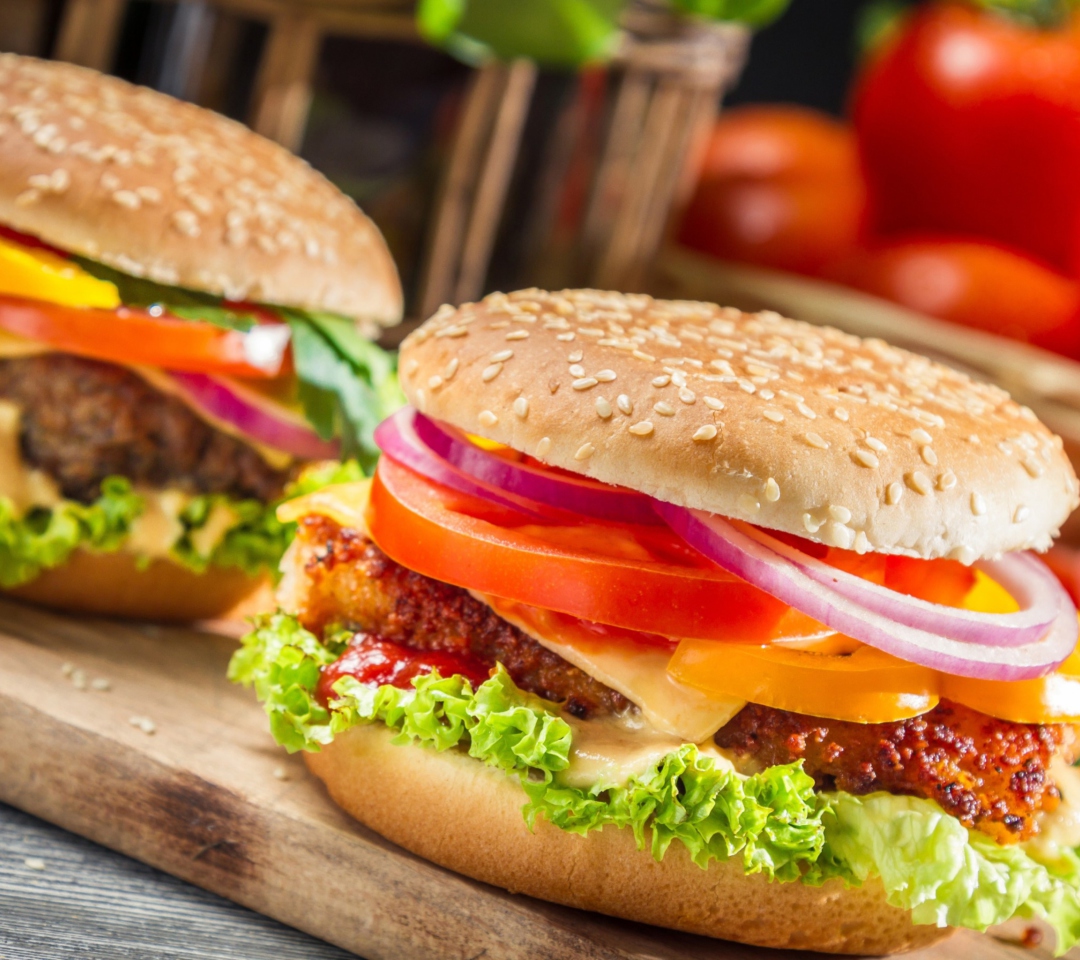 Das Fast Food Burgers Wallpaper 1080x960